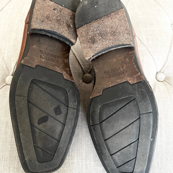 Johnston & Murphy Brown Leather Lace Up Square Toe Dress Shoes Men's Size 10.5 M - Picture 4 of 9